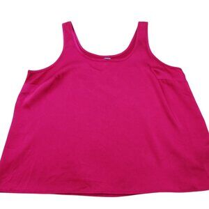 Old Navy Tank Top Womens Size XL Pink Polyester Wide Strap Round Neck Pullover‎